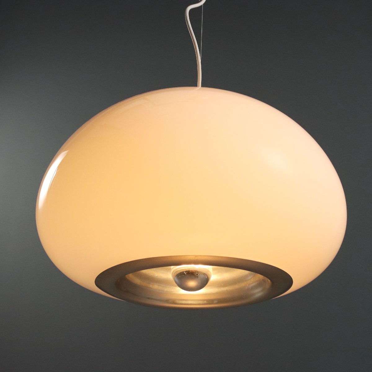Lampe Suspendue Flos Black & White Vintage Design Castiglioni Années 1970-photo-3
