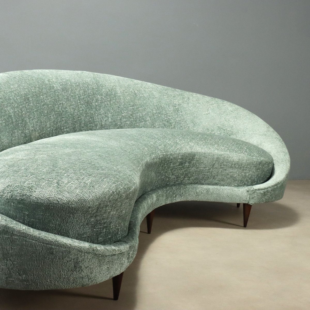 Vintage Sofa Fabric Beech Design Italy 1950s Original-photo-4