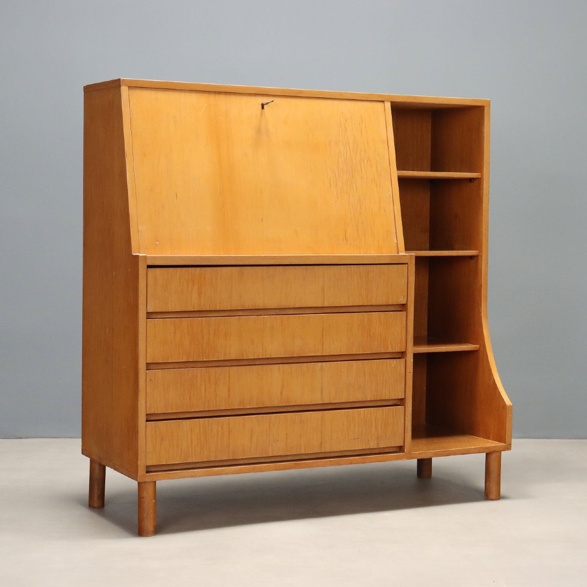 Meuble Vintage avec Abattant Érable Design Années 1960 Original
