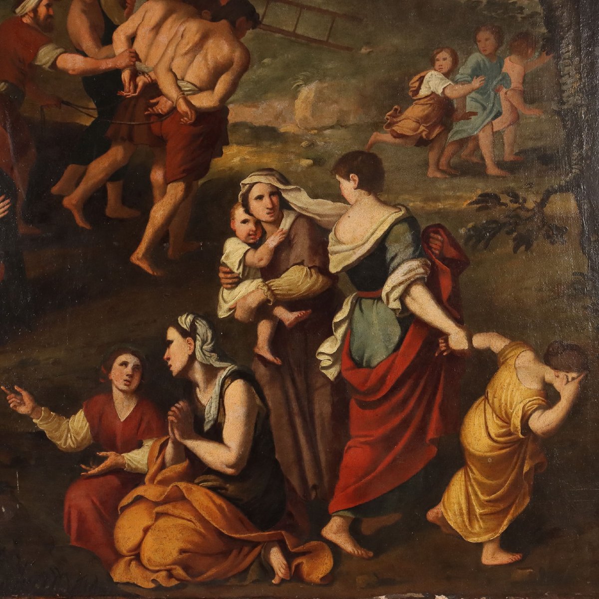 Tableau Ancien Copie par Pierre Mignard Jésus sur le Chemin du Calvair-photo-3