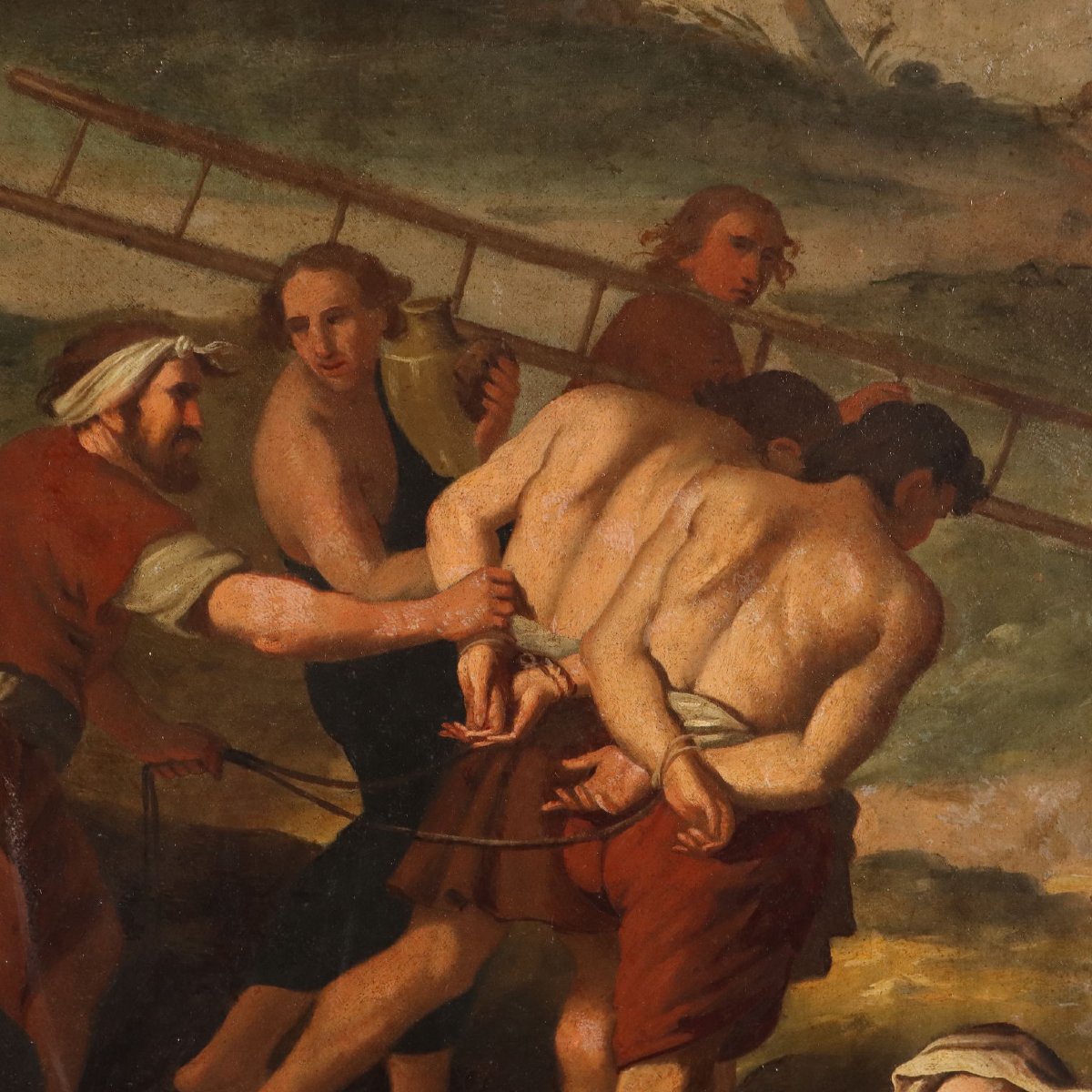 Tableau Ancien Copie par Pierre Mignard Jésus sur le Chemin du Calvair-photo-4
