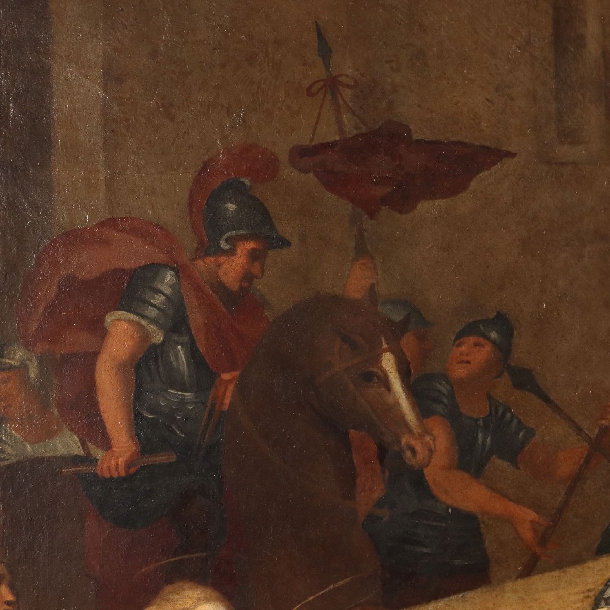 Tableau Ancien Copie par Pierre Mignard Jésus sur le Chemin du Calvair-photo-5