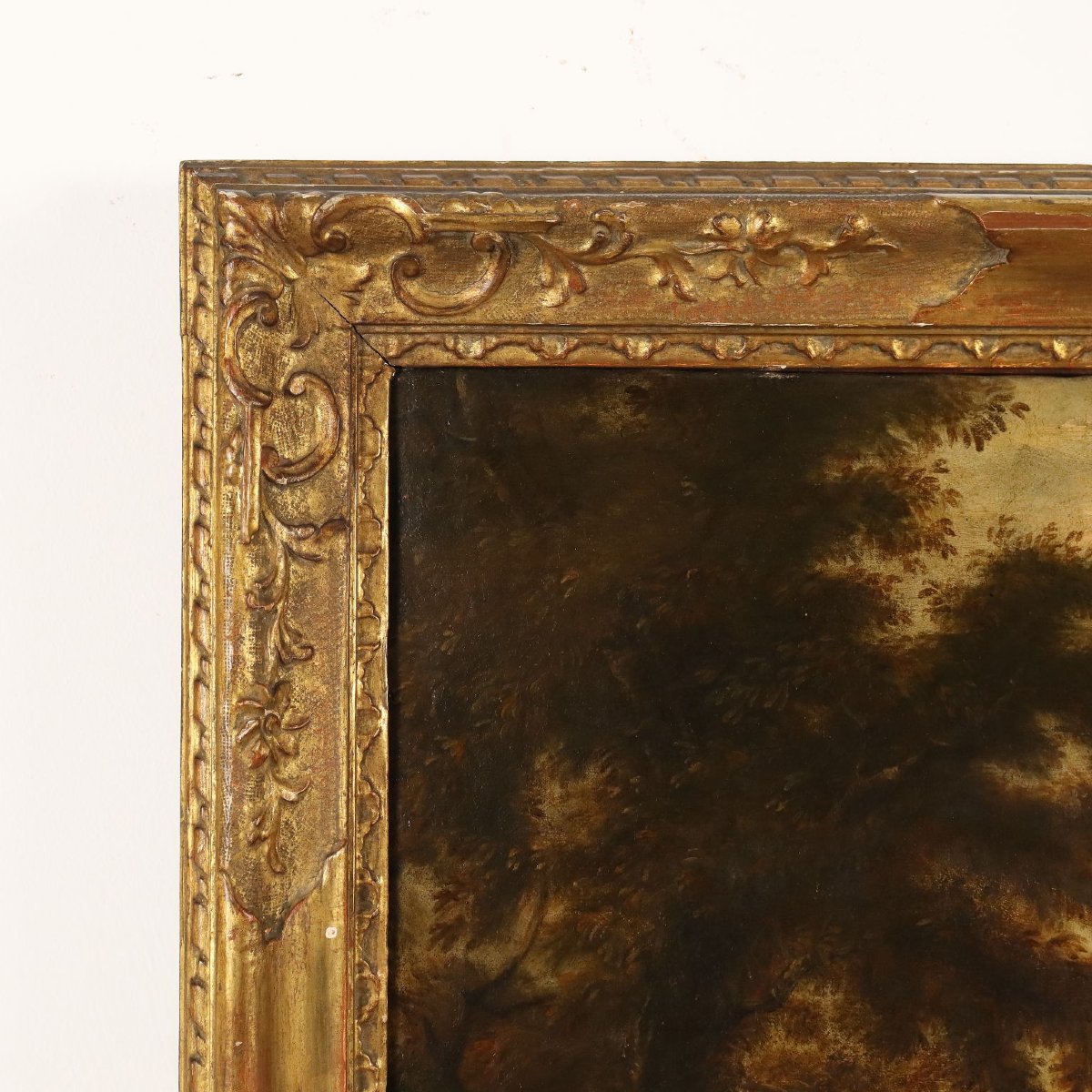 Antique Painting Landscape With Stream Mill XVIII Century Original-photo-7