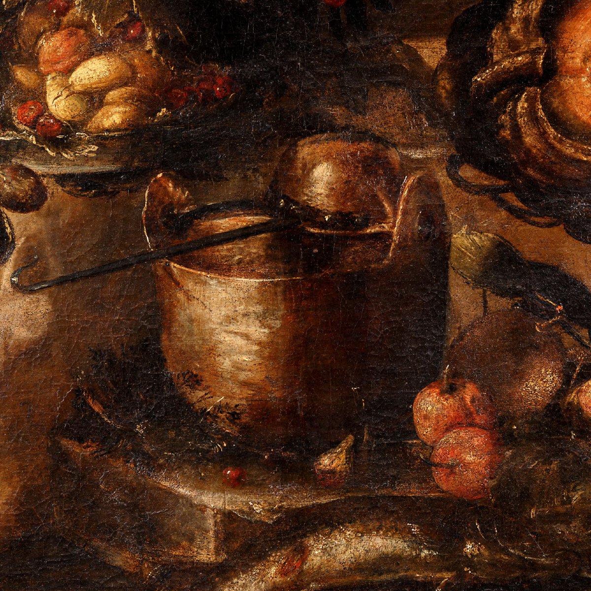 Tableau Ancien Nature Morte Signée Bartolomeo Arbotori XVIIe Siècle-photo-2