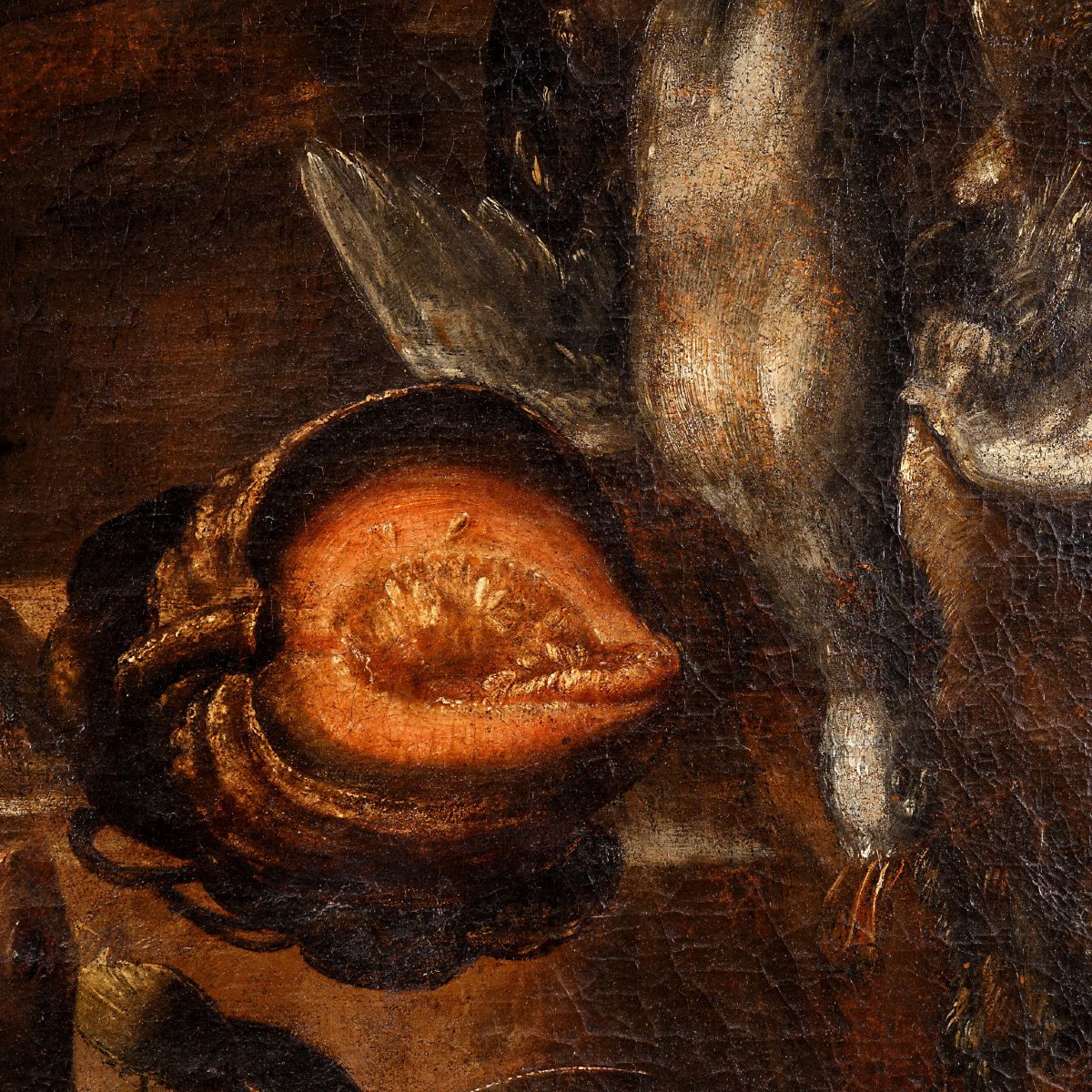 Tableau Ancien Nature Morte Signée Bartolomeo Arbotori XVIIe Siècle-photo-3