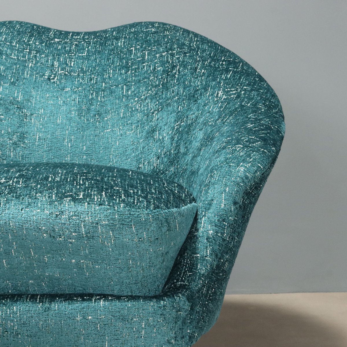 Fauteuils Vintage Tissu Hêtre Design Italie Années 1950 Originaux-photo-3