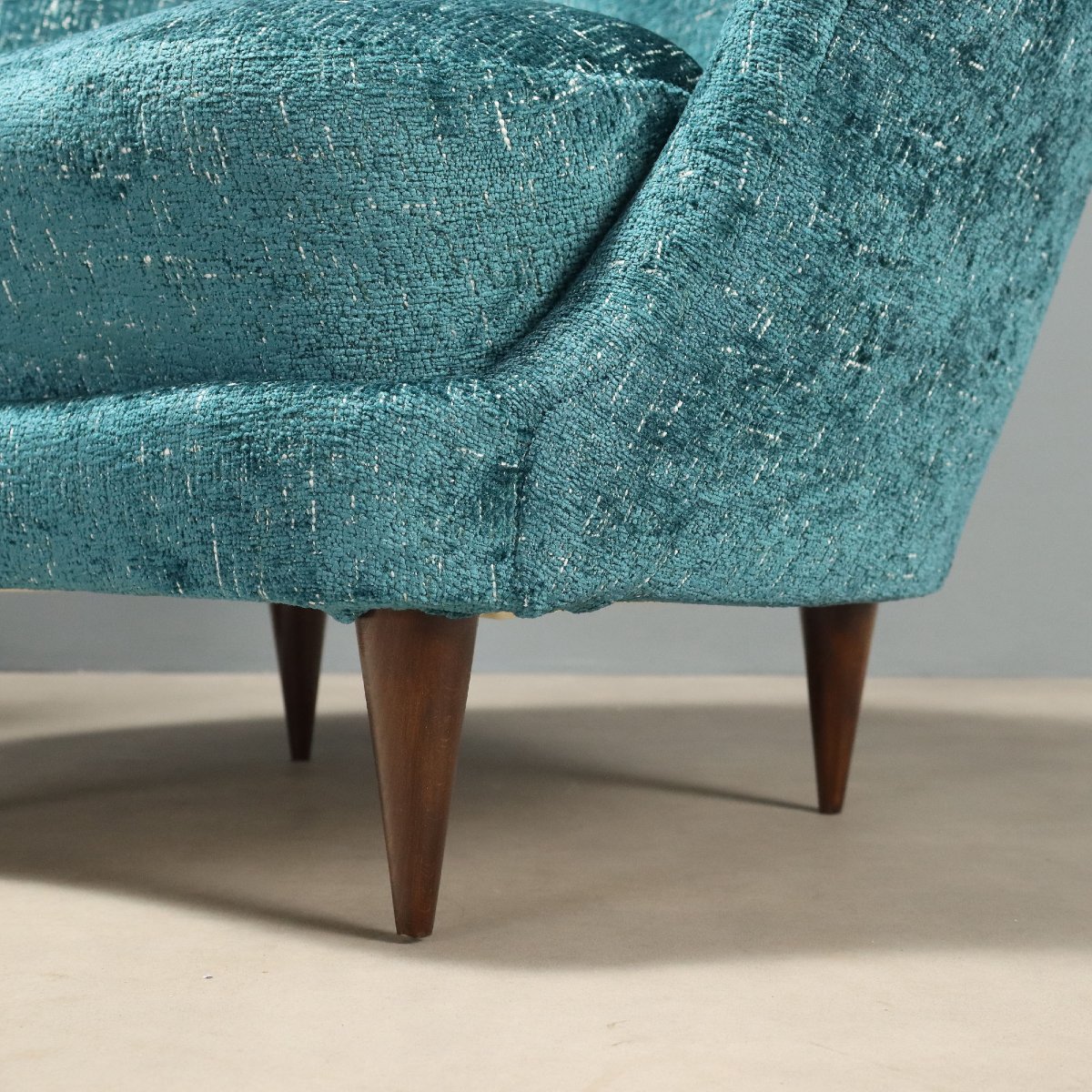 Fauteuils Vintage Tissu Hêtre Design Italie Années 1950 Originaux-photo-2