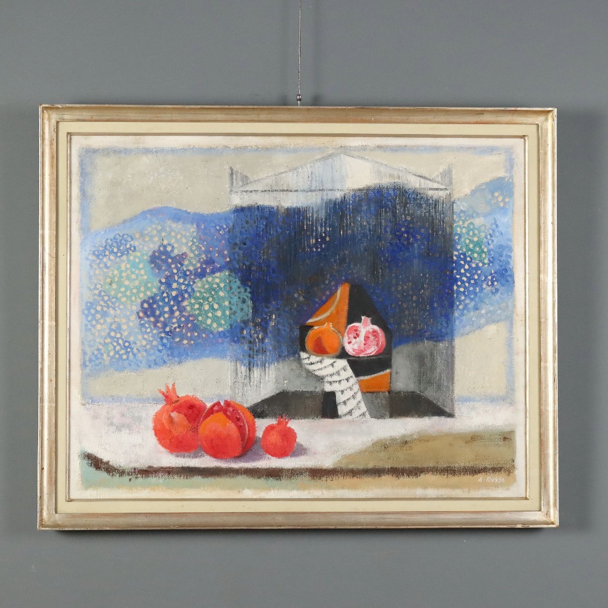 Tableau Moderne Signé Attilio Rossi La Voie Lactée Huile sur Toile 1992