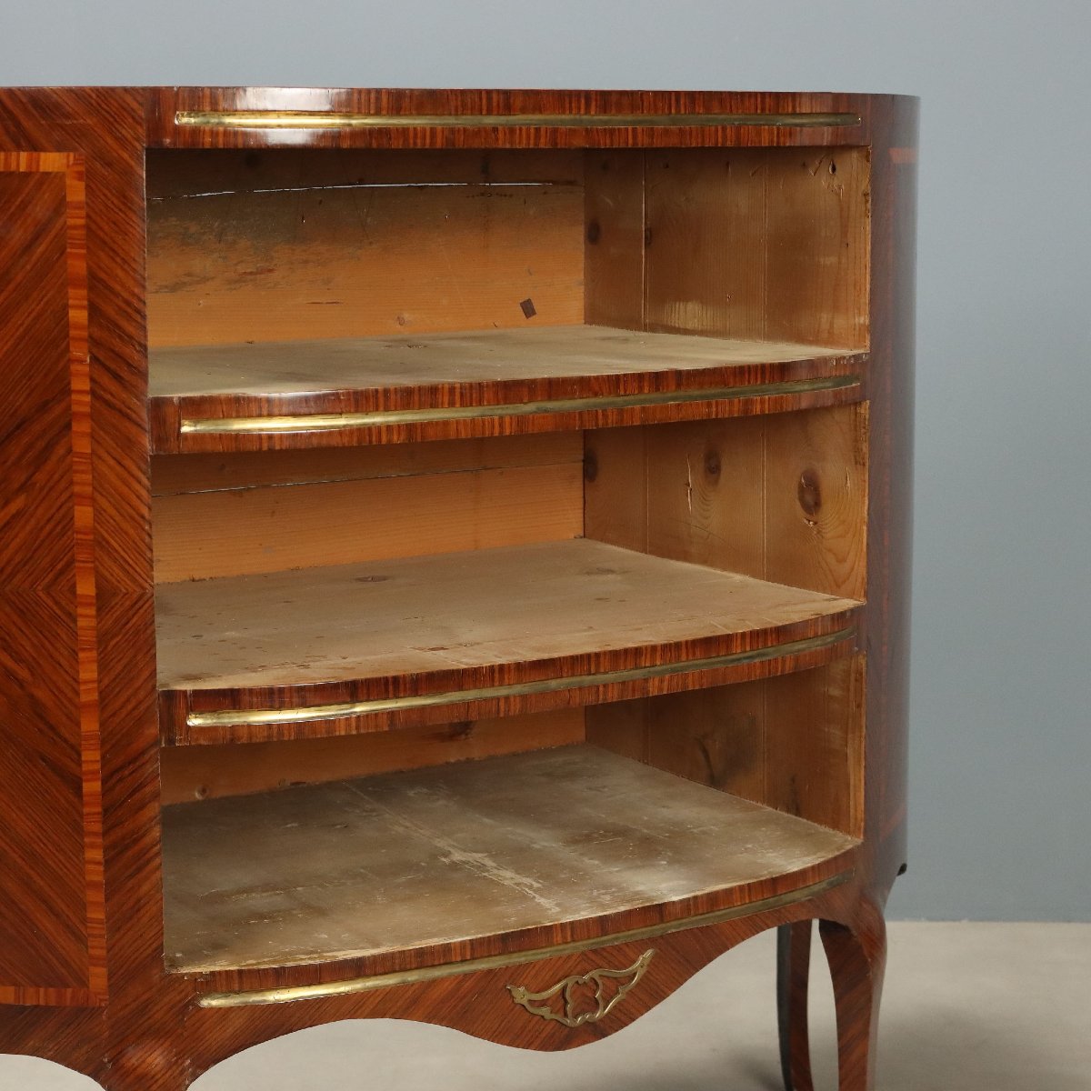 Commode Demi Lune Sicilienne en Palissandre et Bois de Rose début du XXe siècle-photo-2