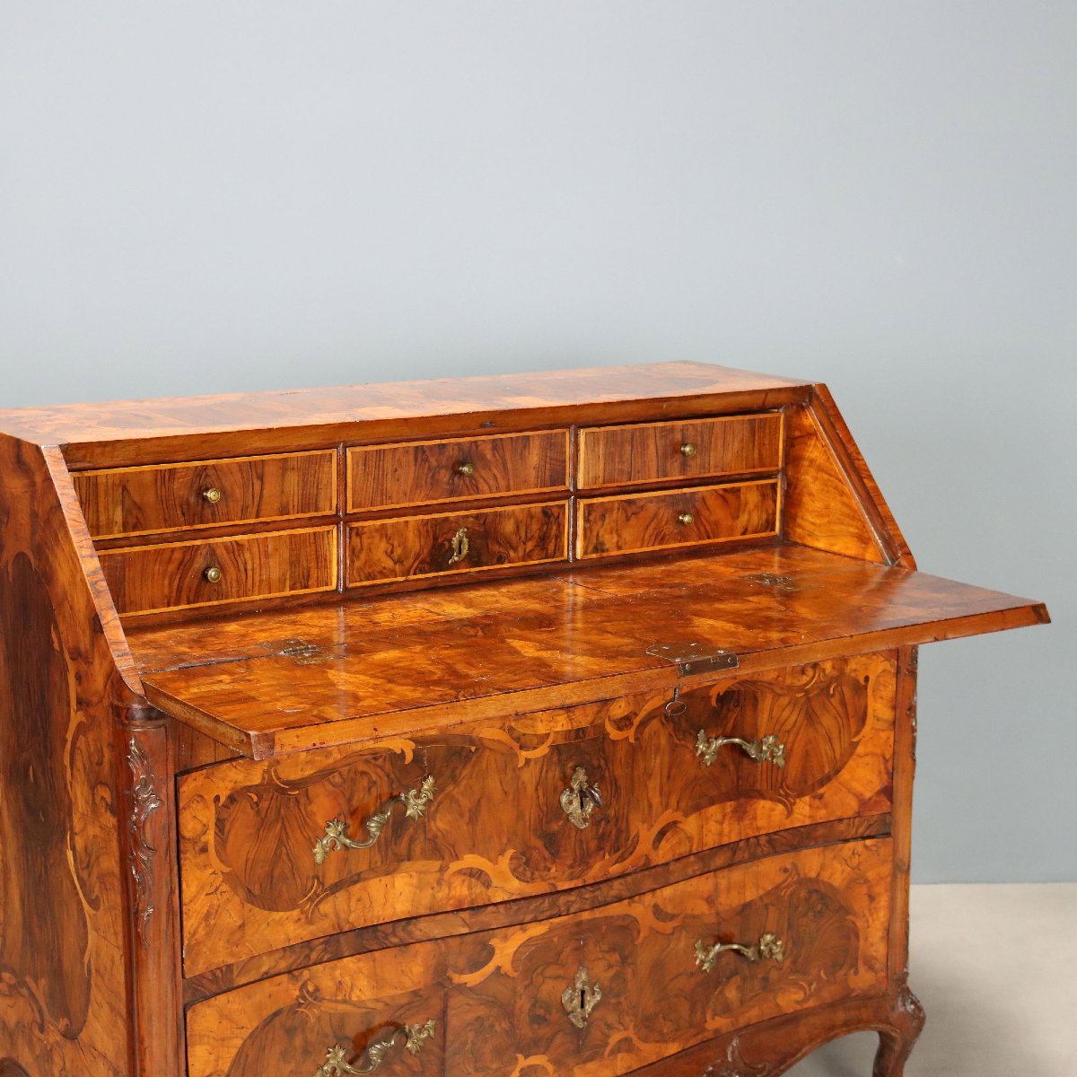 18th-century Walnut And Piacenza Walnut Burl Tray-photo-3