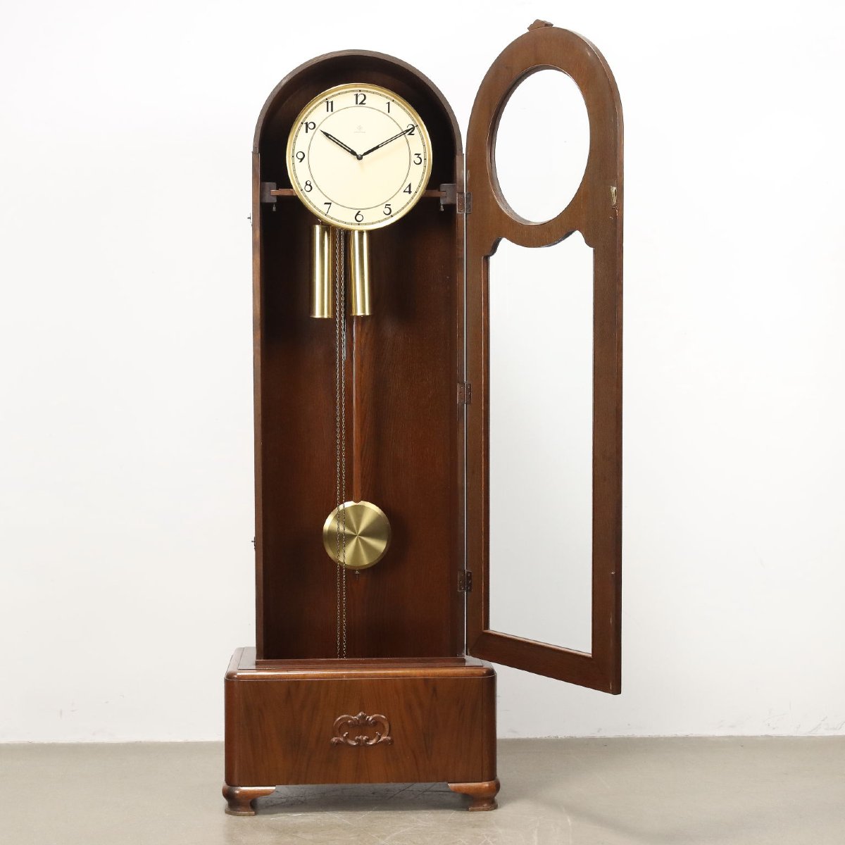 Art Deco-style Oak Pendulum Clock - Germany, Early 1900s; Germany, Early 20th Century-photo-3