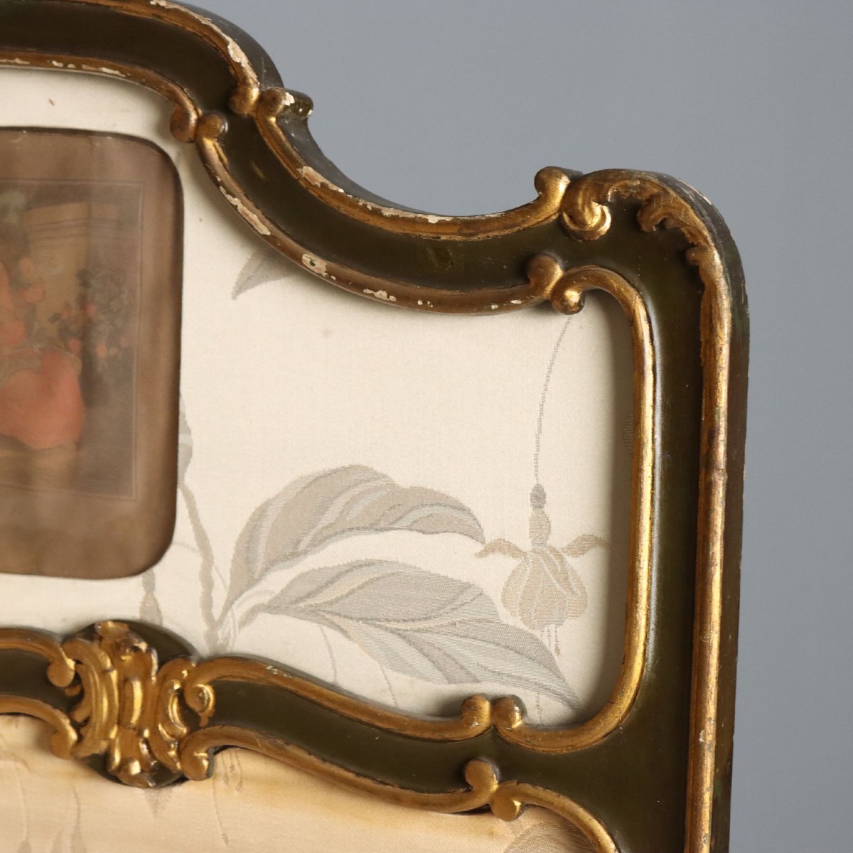 Paravent Baroque Ancien Bois Doré Italie du XIXe Siècle-photo-2