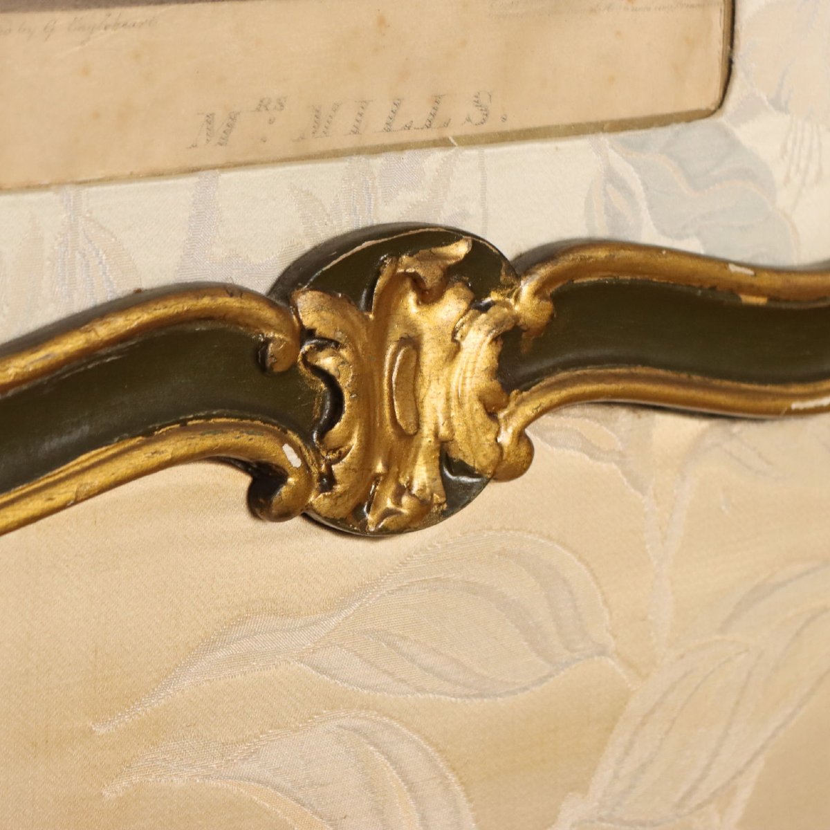 Paravent Baroque Ancien Bois Doré Italie du XIXe Siècle-photo-5