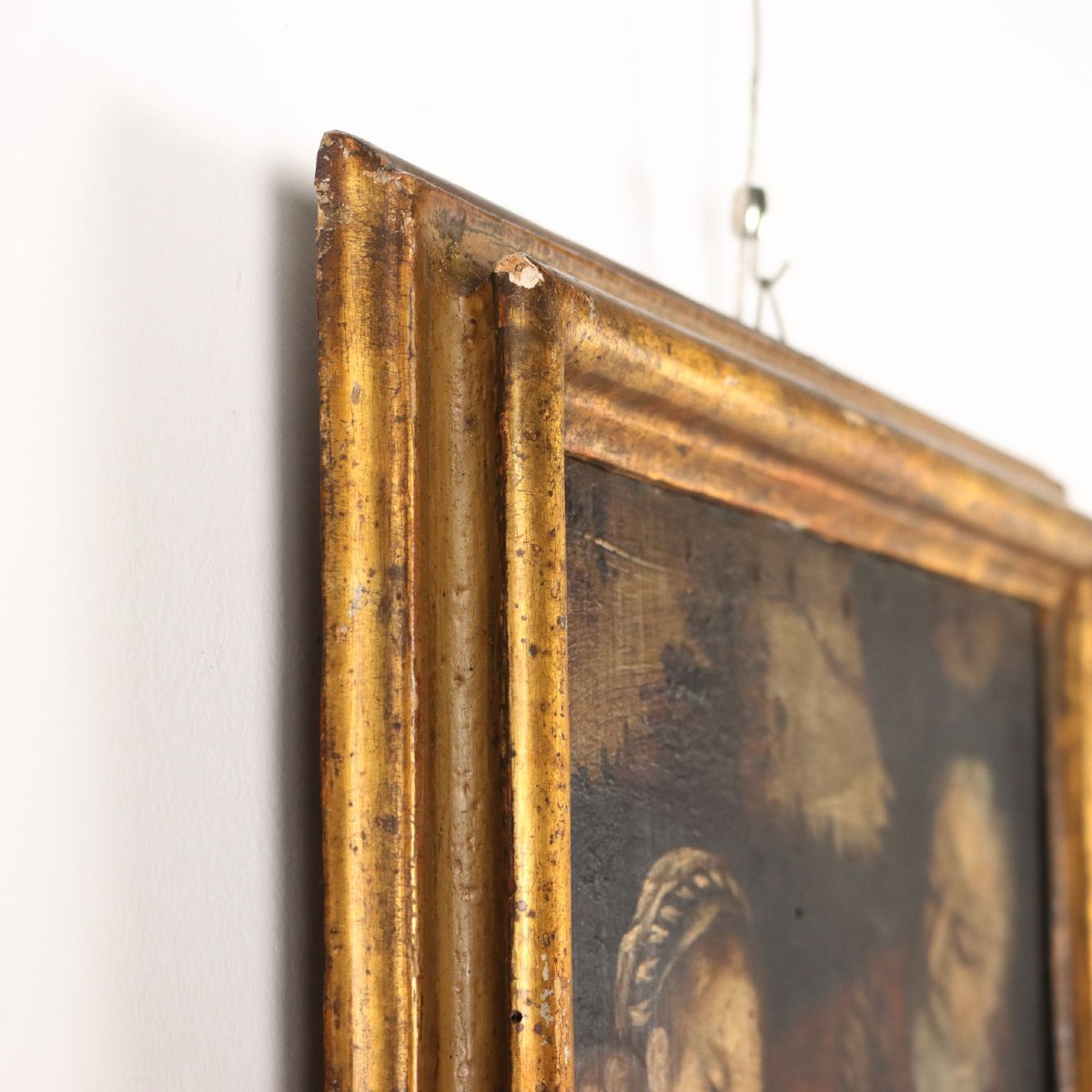 The Holy Family Antique Painting Oil On Panel XVI-xvii Century Original-photo-4