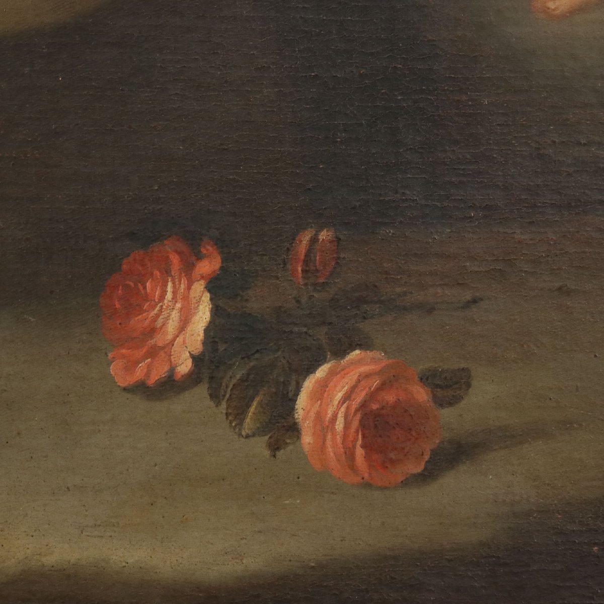 Tableau Ancien Sainte Rose de Lime Huile sur Toile XVIIe Siècle-photo-4