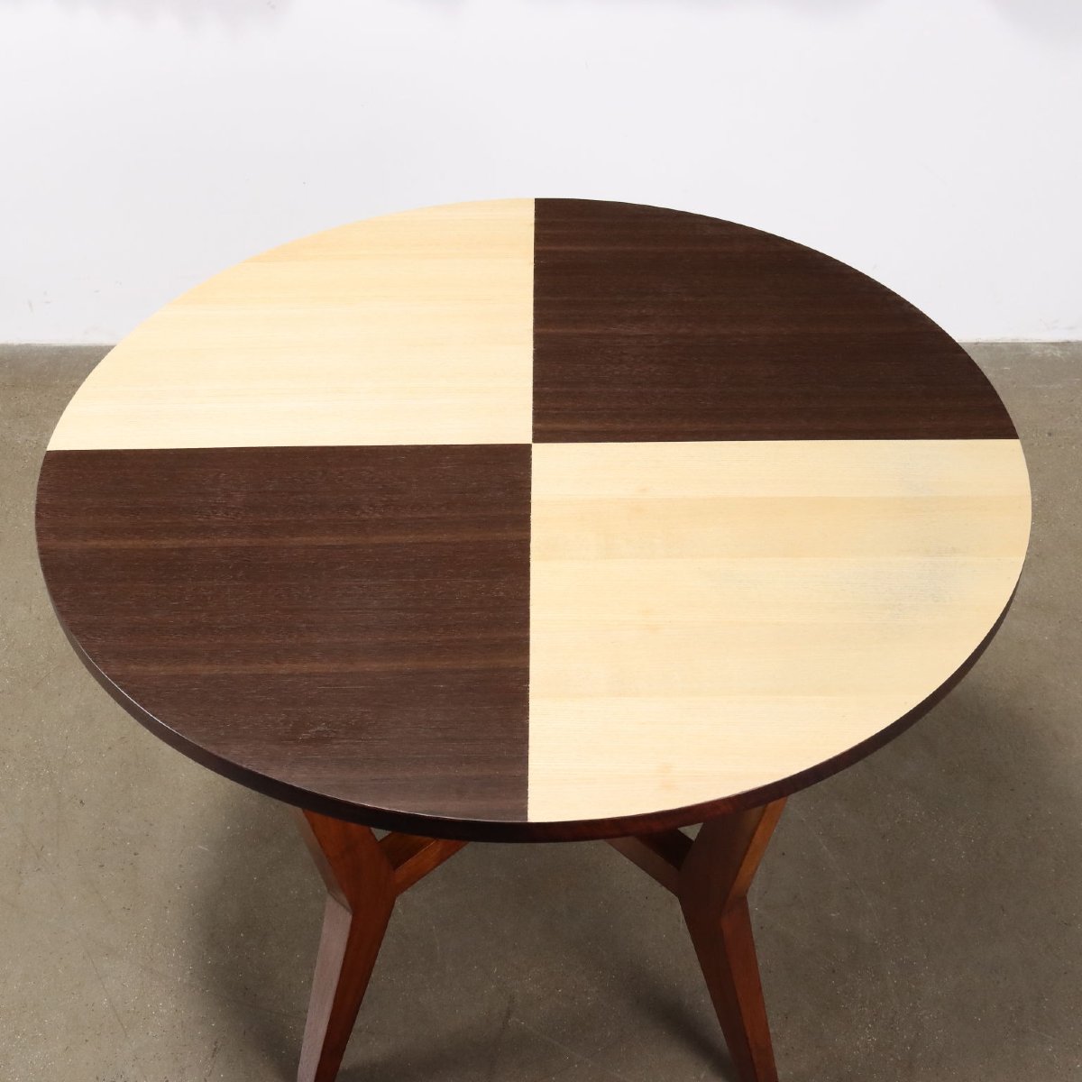 Vintage Table Prisma Collection Ash Veneer Italy 1950s-photo-3