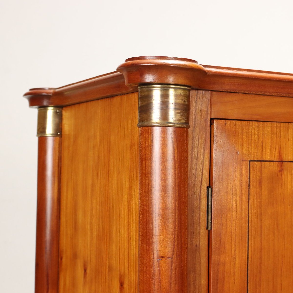 Vintage Cabinet Cherry Veneer Brass Italy 1950s Original-photo-6