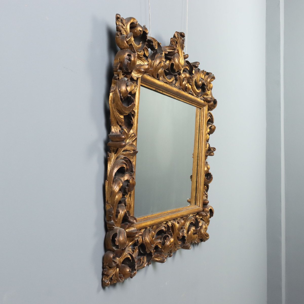 Miroir Style Baroque en Bois Doré Italie, fin du XIXe siècle-photo-2