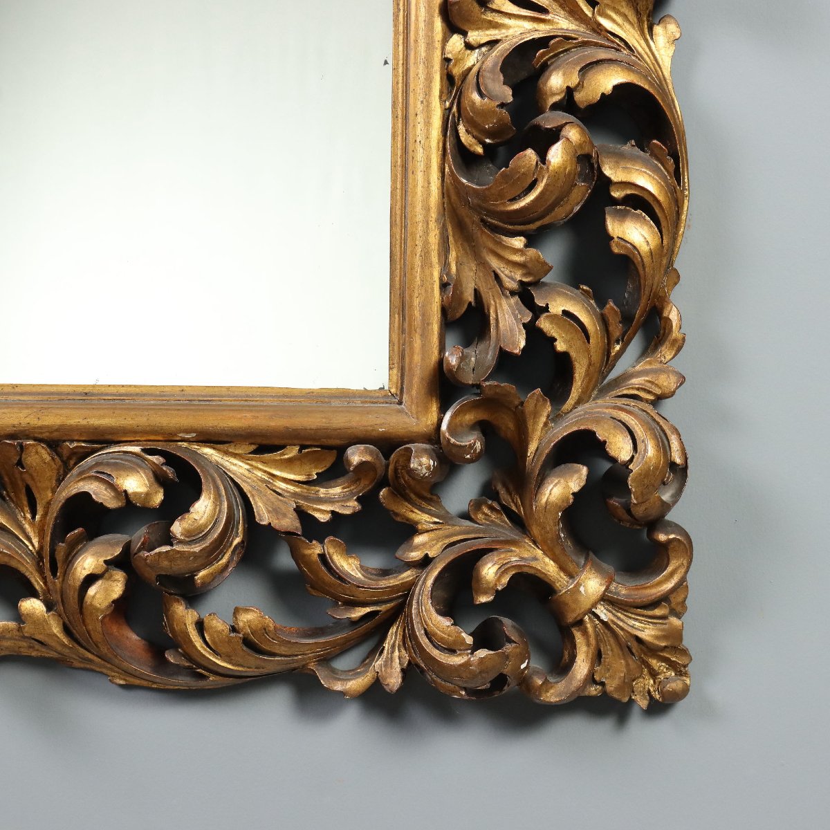 Miroir Style Baroque en Bois Doré Italie, fin du XIXe siècle-photo-4