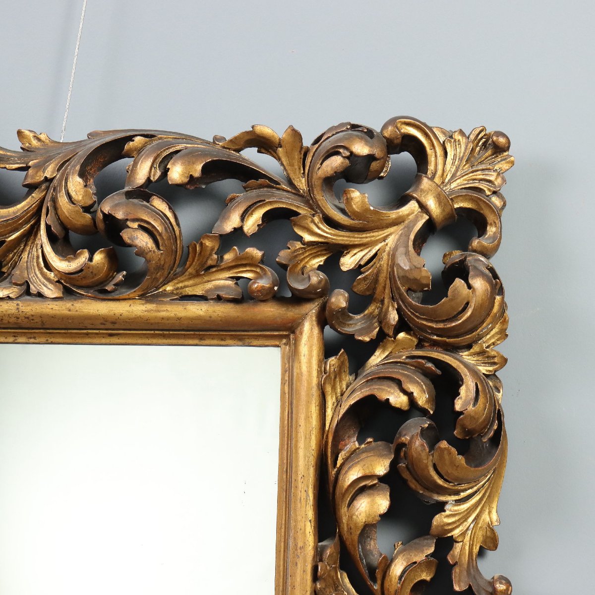 Miroir Style Baroque en Bois Doré Italie, fin du XIXe siècle-photo-2