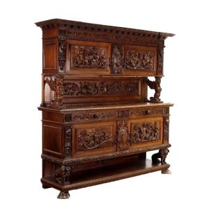Antique Cupboard Neo-baroque Style Walnut Italy XX Century