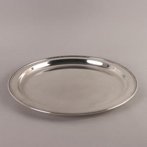 Plateau Vintage Argent Man. Ricci & Co Italie Années 80-90