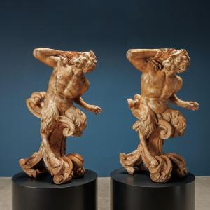 Pair Of Satyrs, Rome, Early 18th Century
