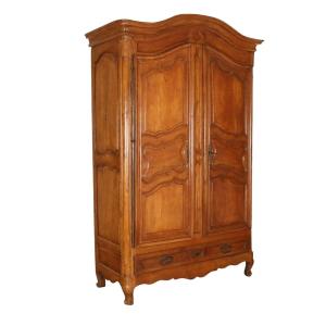 Antique Provencal Wardrobe Cherrywood 2 Doors XVIII Century
