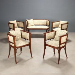 Salon Thonet Mundus Ancien Hêtre Courbé Autriche du XXe Siècle
