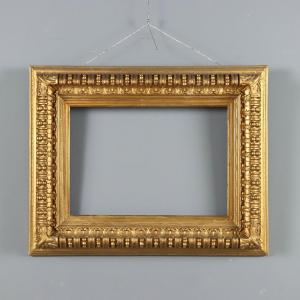 Cadre Ancien Bois Gravé Doré Italie XIXe Siècle