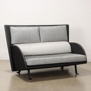 Canapé Vintage en Simili avec Oreillers Italie des Années 1980