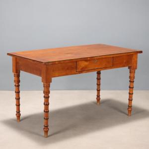 Antique Table Cherrywood Fir Drawer Italy XIX Century