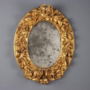 Miroir sculpté doré Italie, début du XVIIIe siècle