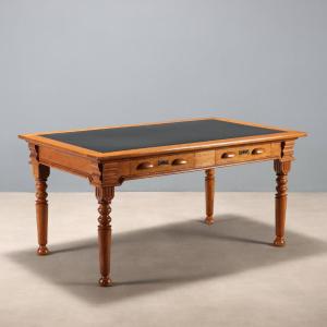 Oak Writing Table With Formica Insert  Italy Early 20th Century