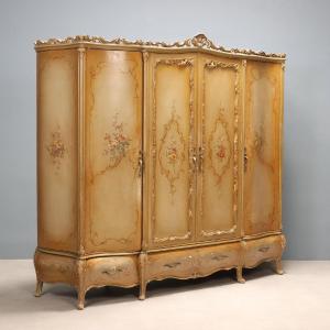 Armoire Ancienne Style Baroque Bois Italie XXe Siècle