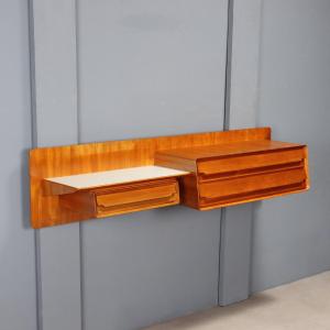 Vintage Cabinet Mahogany Veneered Wood Design 1960s