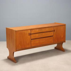 Vintage Sideboard Teak Veneer North-european Design 1960s
