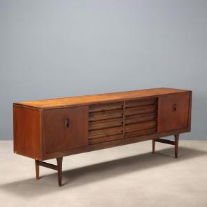 Vintage Sideboard Teak Veneer Design Northern Europe 1960s