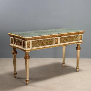 Eclectic Lacquered And Gilded Table, Italy, Mid-19th Century