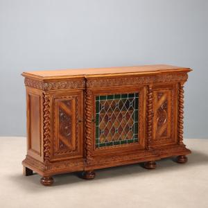 Late 19th-century Italian Neo-baroque Sideboard In Walnut