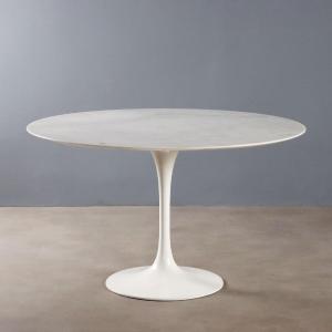 Table Vintage Style Tulip Aluminium Marbre Design Années 1980