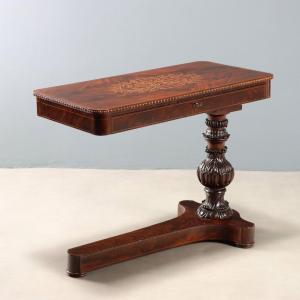 Carlo X Bedside Table In French Mahogany, Mid-19th Century