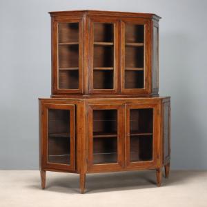 Buffet Ancien Noyer Verre Métal Italie du XIXe Siècle