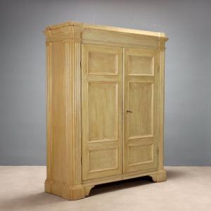 Armoire Baroque Ancienne Peuplier Laqué Vert Italie XVIIIe Siècle