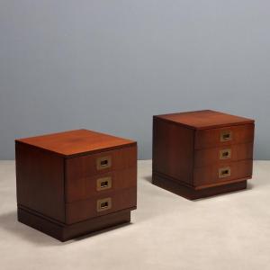 Tables de Chevet Vintage Brugnoli Design Ico Parisi Italie Années 60
