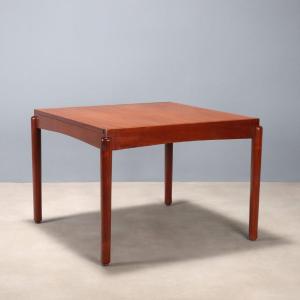 Table à Rallonge Vintage Plaquée en Teck Design Années 60