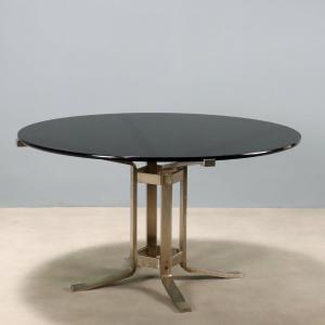 Table Formanova Vintage Métal Verre Design G. Moscatelli