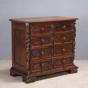 Commode baroque en noyer et peuplier Gênes, début du XVIIIe siècle
