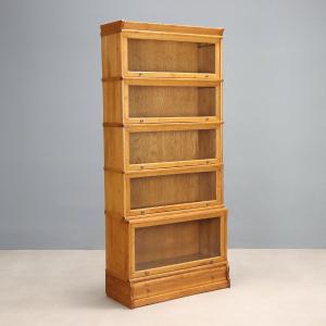 Bibliothèque Barrister Ancienne Chêne avec Tiroir Angleterre '900