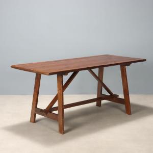 Table Ancienne Bois de Chêne Italie XIXe Siècle